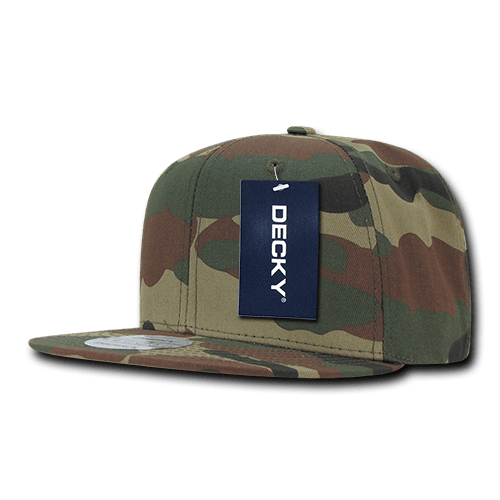 Decky 6 Panel High Profile Structured Camo Snapback | Decky 1049 Woodland/Woodland/Woodland OSFM