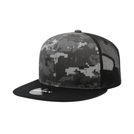 Decky 6 Panel High Profile Structured Camo Trucker | Decky 1055 BLK/NTG/BLK OSFM