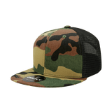 Decky 6 Panel High Profile Structured Camo Trucker | Decky 1055 Woodland/Woodland/Black OSFM