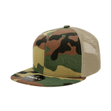 Decky 6 Panel High Profile Structured Camo Trucker | Decky 1055 Woodland/Woodland/Khaki OSFM