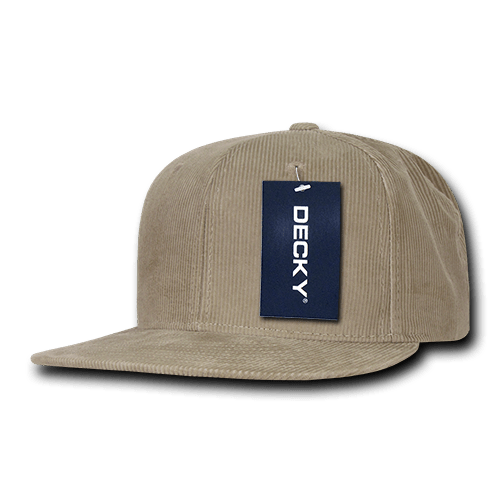 Decky 6 Panel High Profile Structured Corduroy Snapback | Decky 1076 Khaki OSFM