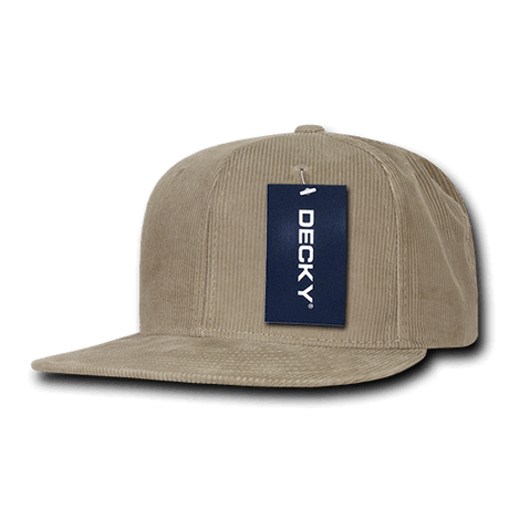Decky 6 Panel High Profile Structured Corduroy Snapback | Decky 1076 Khaki OSFM