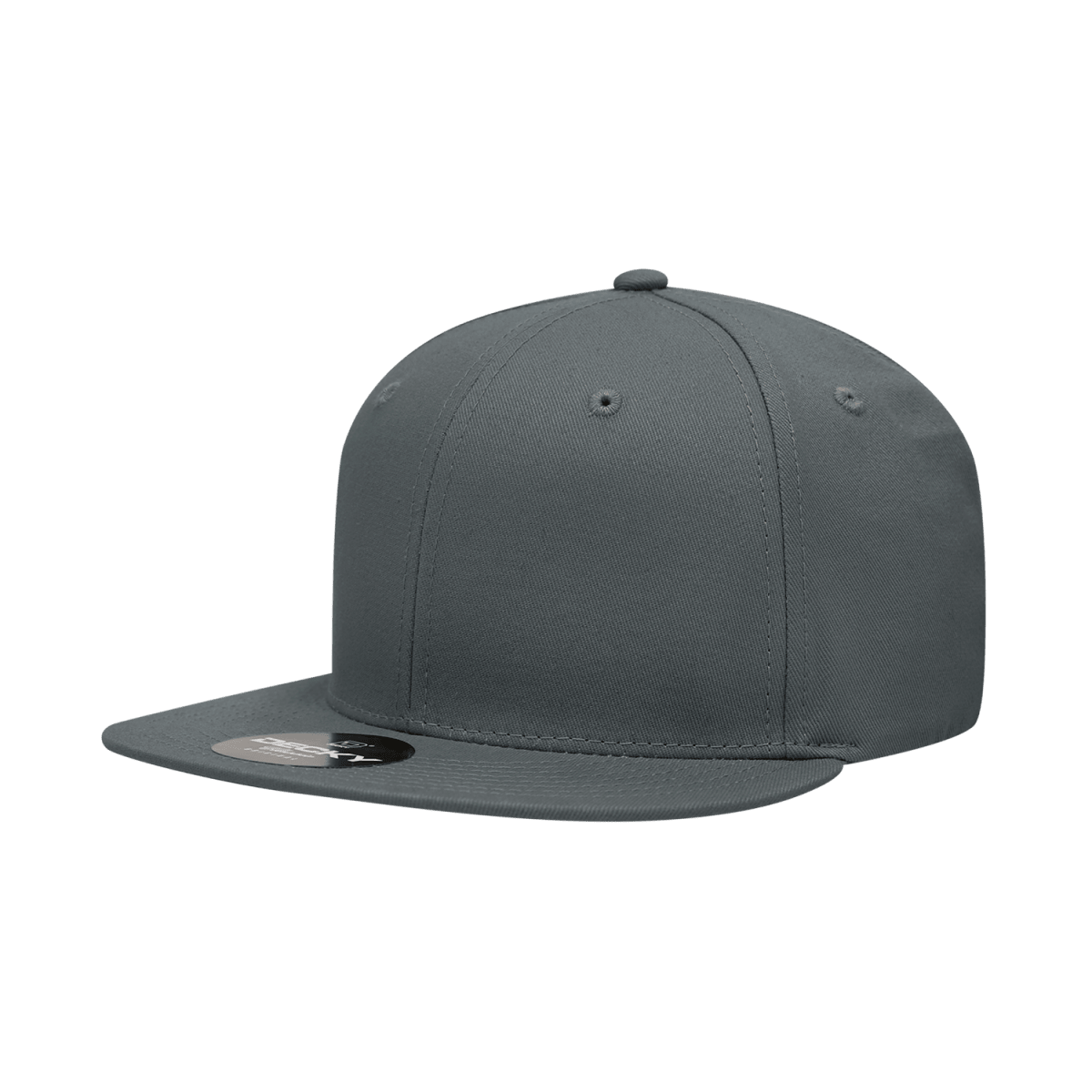 Decky 6 Panel High Profile Structured Cotton Blend Snapback | Decky 361 Charcoal OSFM