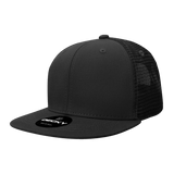 Decky 6 Panel High Profile Structured Cotton Blend Trucker | Decky 6033 Black Standard