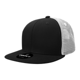 Decky 6 Panel High Profile Structured Cotton Blend Trucker | Decky 6033 Black/White Standard