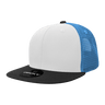 Decky 6 Panel High Profile Structured Cotton Blend Trucker | Decky 6033 Black/White/Sky Standard