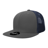 Decky 6 Panel High Profile Structured Cotton Blend Trucker | Decky 6033 Charcoal/Navy Standard