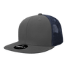 Decky 6 Panel High Profile Structured Cotton Blend Trucker | Decky 6033 Charcoal/Navy Standard
