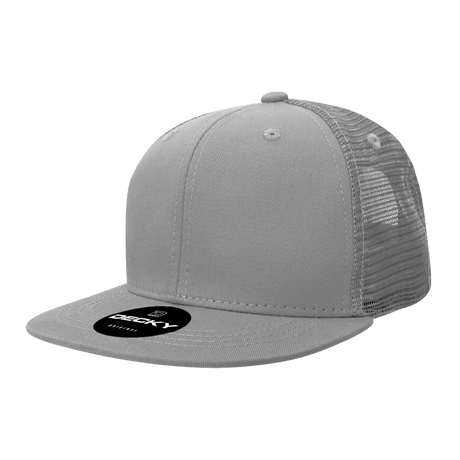 Decky 6 Panel High Profile Structured Cotton Blend Trucker | Decky 6033 Grey Standard