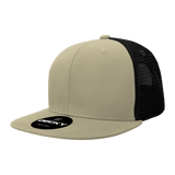 Decky 6 Panel High Profile Structured Cotton Blend Trucker | Decky 6033 Khaki/Black Standard