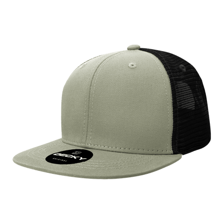 Decky 6 Panel High Profile Structured Cotton Blend Trucker | Decky 6033 Loden/Black Standard