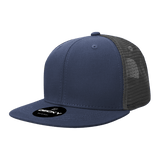 Decky 6 Panel High Profile Structured Cotton Blend Trucker | Decky 6033 Navy/Charcoal Standard