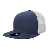 Decky 6 Panel High Profile Structured Cotton Blend Trucker | Decky 6033 Navy/White Standard
