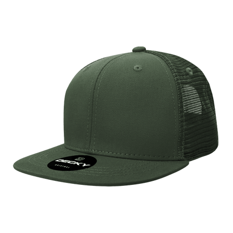 Decky 6 Panel High Profile Structured Cotton Blend Trucker | Decky 6033 Olive Standard