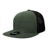 Decky 6 Panel High Profile Structured Cotton Blend Trucker | Decky 6033 Olive/Black Standard