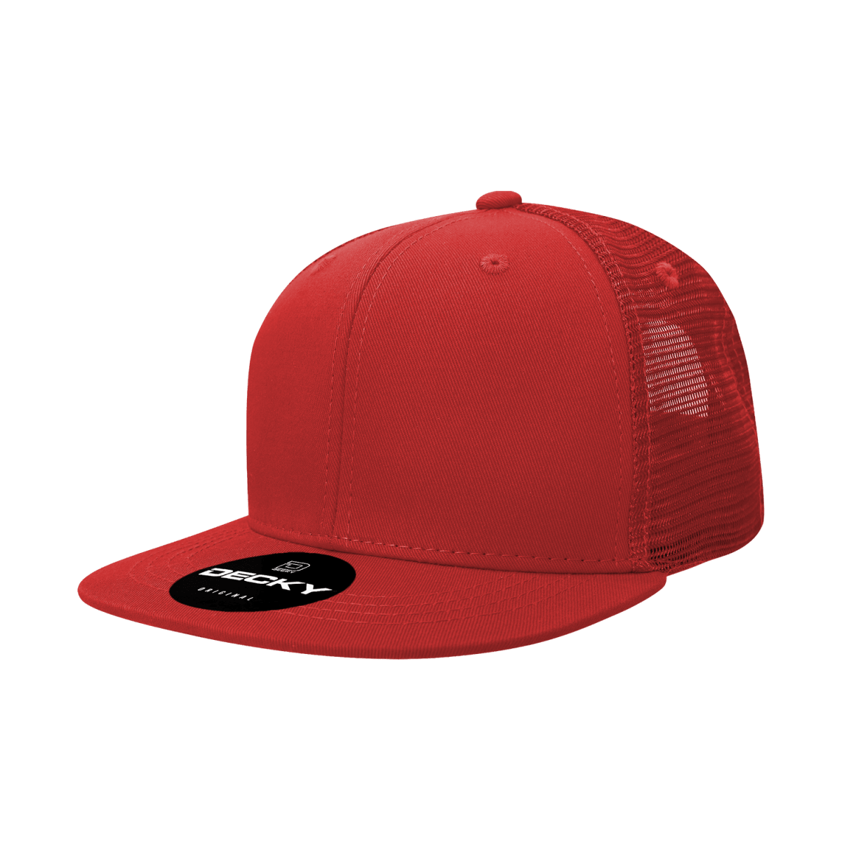 Decky 6 Panel High Profile Structured Cotton Blend Trucker | Decky 6033 Red Standard