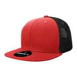 Decky 6 Panel High Profile Structured Cotton Blend Trucker | Decky 6033 Red/Black Standard