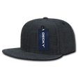 Decky 6 Panel High Profile Structured Denim Snapback | Decky 1094 Black OSFM
