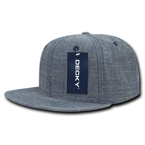 Decky 6 Panel High Profile Structured Denim Snapback | Decky 1094 Blue OSFM