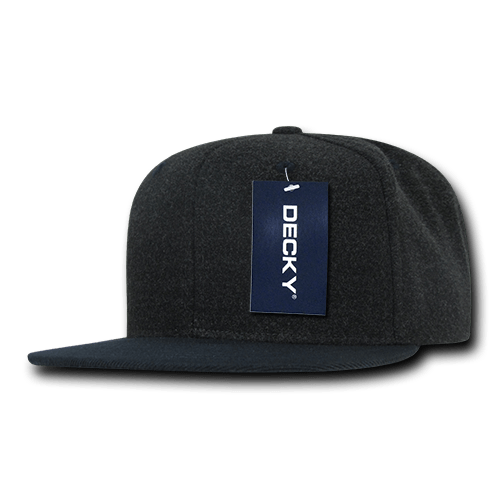 Decky 6 Panel High Profile Structured Melton Snapback | Decky 1087 Charcoal/Navy OSFM