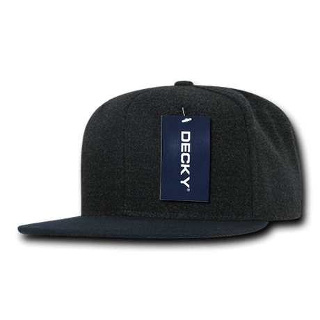 Decky 6 Panel High Profile Structured Melton Snapback | Decky 1087 Charcoal/Navy OSFM
