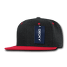 Decky 6 Panel High Profile Structured Melton Snapback | Decky 1087 Charcoal/Red OSFM