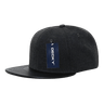Decky 6 Panel High Profile Structured Melton Vinyl Snapback | Decky 1115 Charcoal/Black OSFM