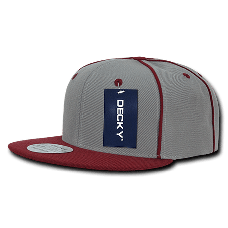 Decky 6 Panel High Profile Structured Piped Snapback | Decky 1078 Cardinal OSFM