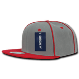 Decky 6 Panel High Profile Structured Piped Snapback | Decky 1078 Red OSFM