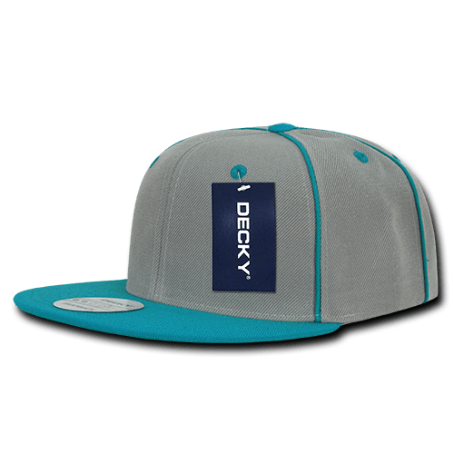 Decky 6 Panel High Profile Structured Piped Snapback | Decky 1078 Teal OSFM