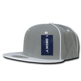 Decky 6 Panel High Profile Structured Piped Snapback | Decky 1078 White OSFM