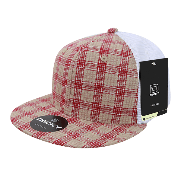 Decky 6 Panel High Profile Structured Plaid Trucker | Decky 6015 6015 - 101 OSFM