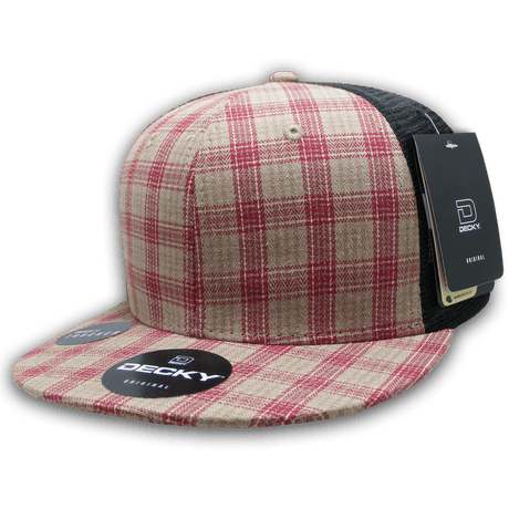 Decky 6 Panel High Profile Structured Plaid Trucker | Decky 6016 6016 - 101 OSFM