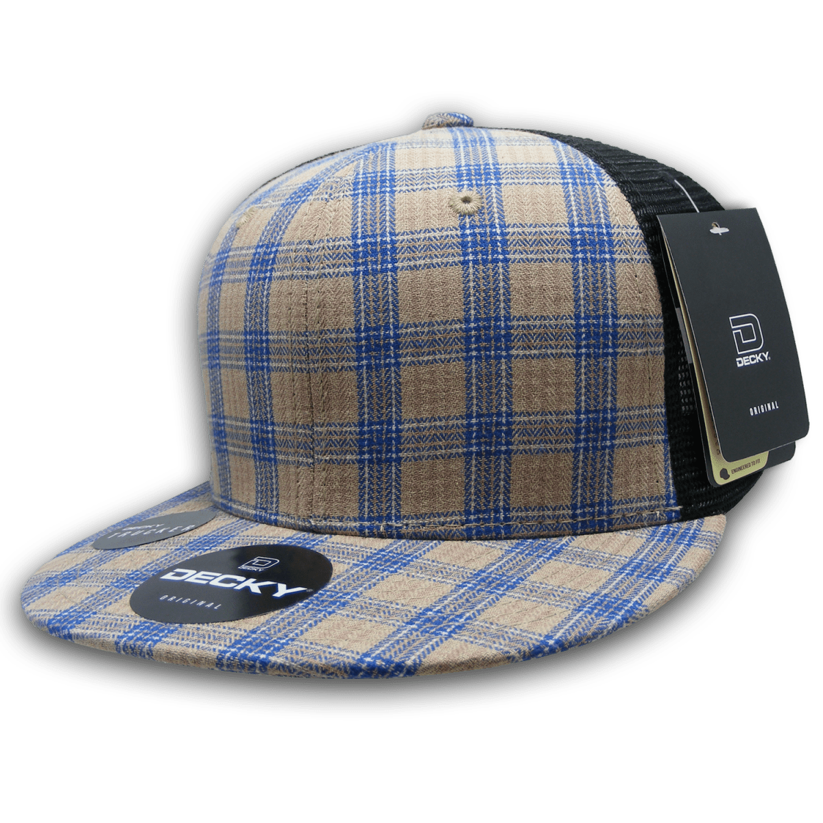 Decky 6 Panel High Profile Structured Plaid Trucker | Decky 6016 6016 - 109 OSFM