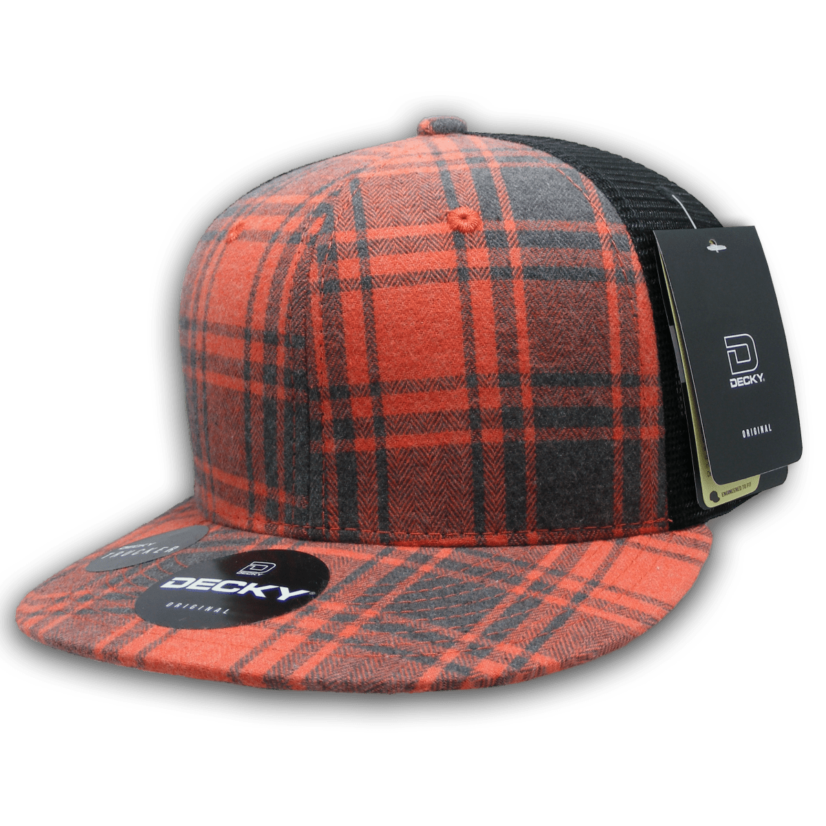 Decky 6 Panel High Profile Structured Plaid Trucker | Decky 6016 6016 - 124 OSFM