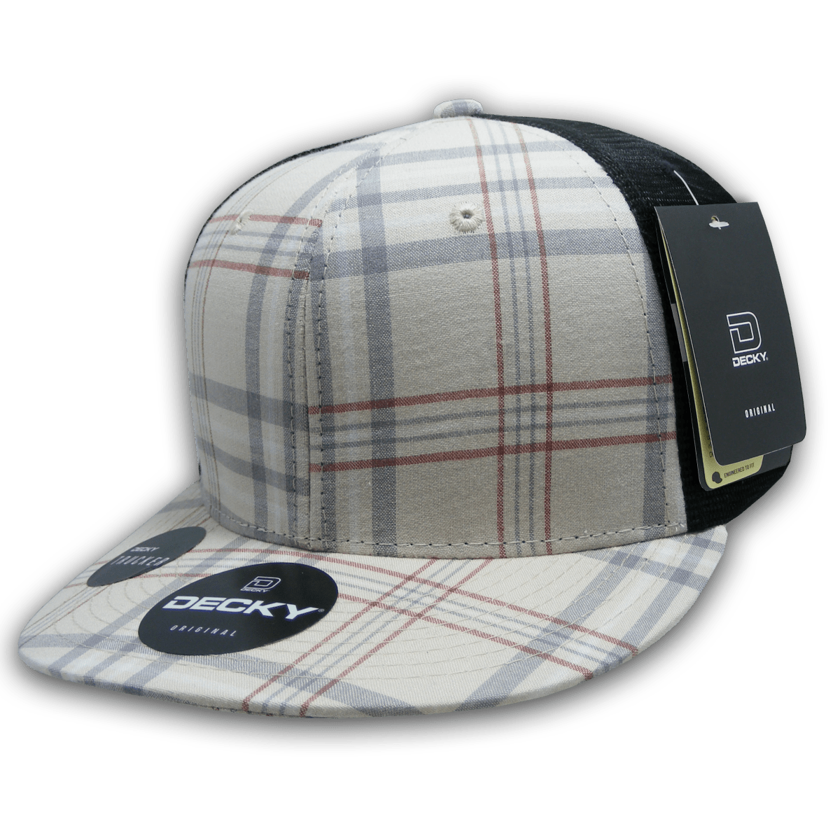Decky 6 Panel High Profile Structured Plaid Trucker | Decky 6016 6016 - 134 OSFM