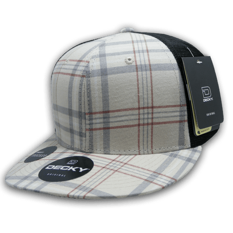 Decky 6 Panel High Profile Structured Plaid Trucker | Decky 6016 6016 - 134 OSFM