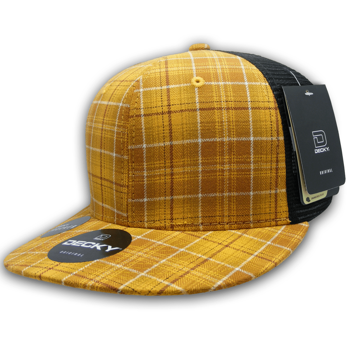 Decky 6 Panel High Profile Structured Plaid Trucker | Decky 6016 6016 - 135 OSFM