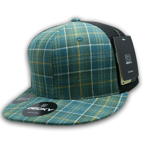 Decky 6 Panel High Profile Structured Plaid Trucker | Decky 6016 6016 - 139 OSFM