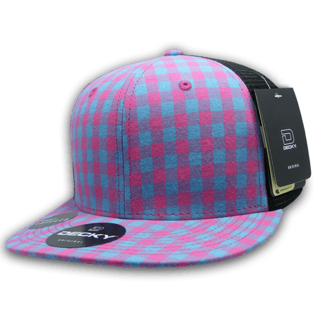 Decky 6 Panel High Profile Structured Plaid Trucker | Decky 6016 6016 - 150 OSFM