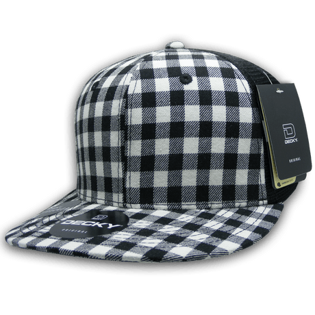 Decky 6 Panel High Profile Structured Plaid Trucker | Decky 6016 6016 - 151 OSFM
