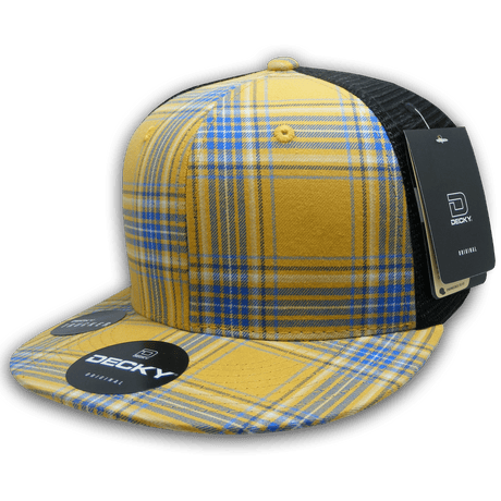 Decky 6 Panel High Profile Structured Plaid Trucker | Decky 6016 6016 - 173 OSFM