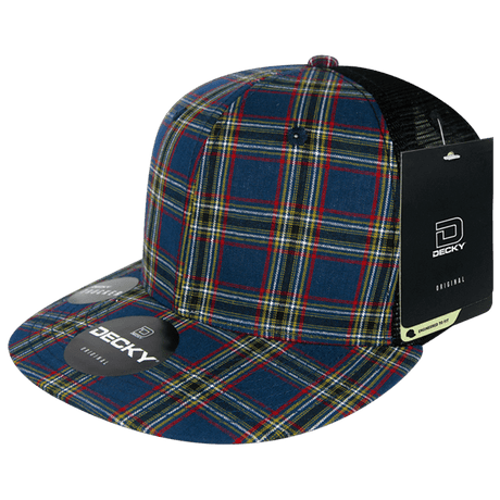 Decky 6 Panel High Profile Structured Plaid Trucker | Decky 6016 6016 - 221 OSFM