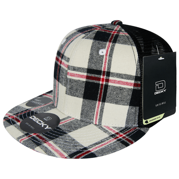 Decky 6 Panel High Profile Structured Plaid Trucker | Decky 6016 6016 - 223 OSFM