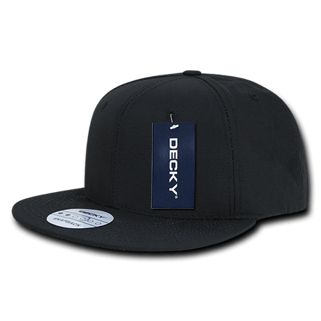 Decky 6 Panel High Profile Structured Ripstop Snapback | Decky 360 Black OSFM