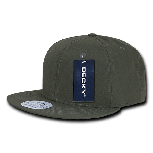 Decky 6 Panel High Profile Structured Ripstop Snapback | Decky 360 Olive OSFM