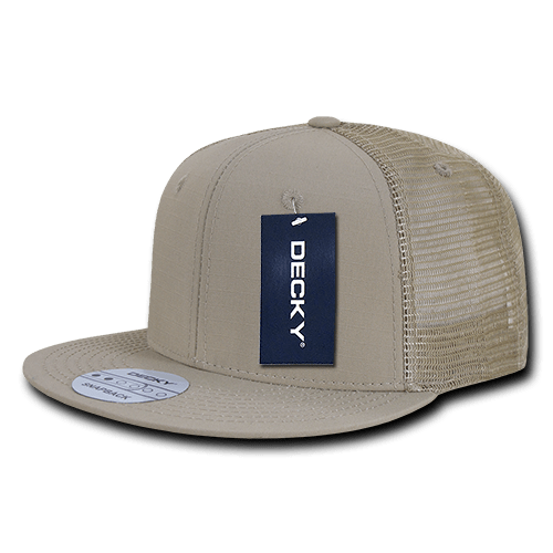 Decky 6 Panel High Profile Structured Ripstop Trucker | Decky 241 Khaki OSFM