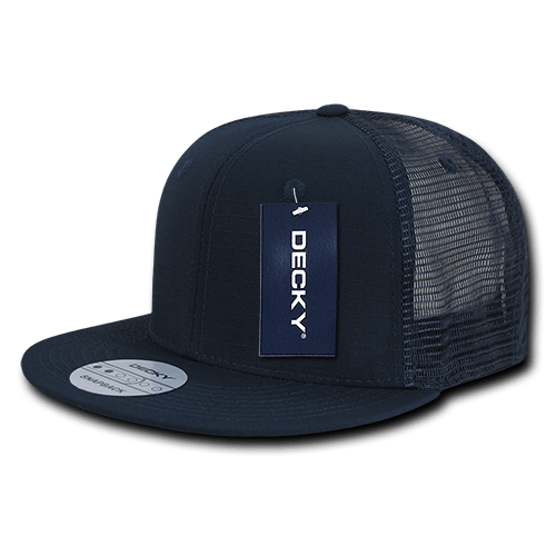 Decky 6 Panel High Profile Structured Ripstop Trucker | Decky 241 Navy OSFM