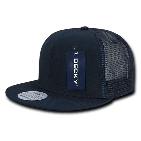 Decky 6 Panel High Profile Structured Ripstop Trucker | Decky 241 Navy OSFM