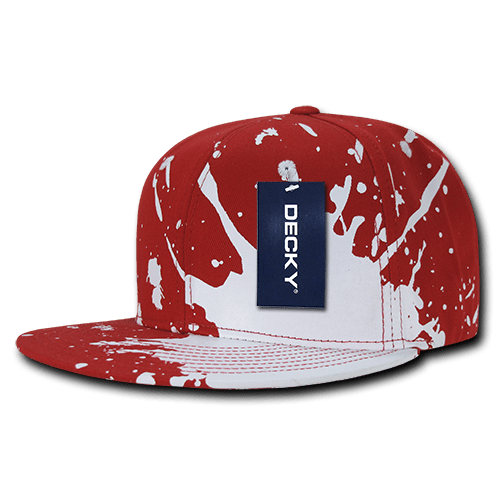 Decky 6 Panel High Profile Structured Splat Snapback | Decky 1125 Red OSFM
